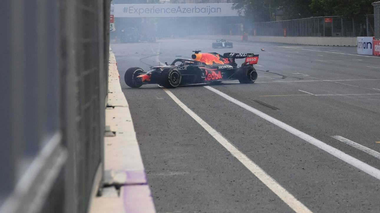 Nach Verstappen-Crash: Formel-1-Rennen in Baku unterbrochen