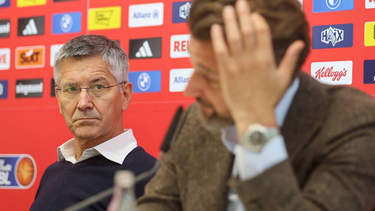 Herbert Hainer und Marko Pesic auf der Saisonauftakts-Pressenkonferenz: Die Bayern-Bosse haben ein klares Saisonziel vor Augen