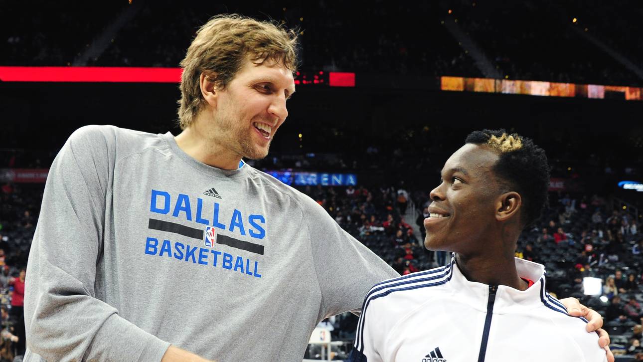 Schröder kleidet Nowitzki ein