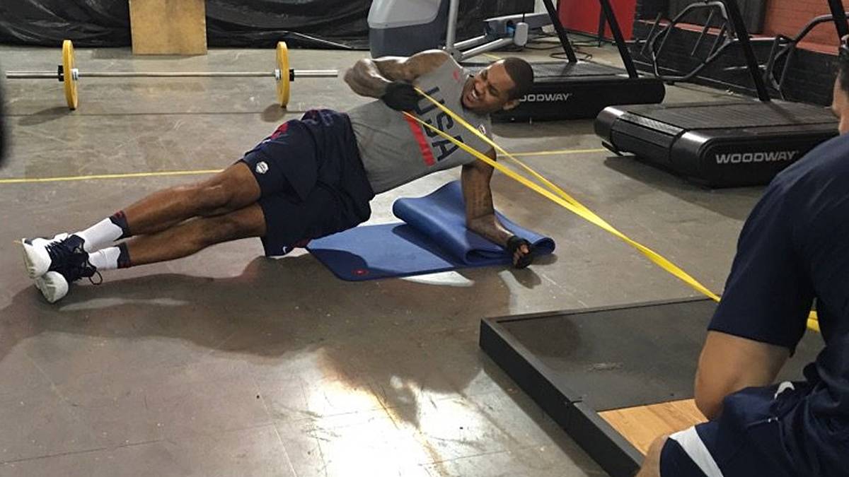 US-Basketballer Carmelo Anthony trainiert für den nächsten Auftritt mit dem Gold-Favoriten