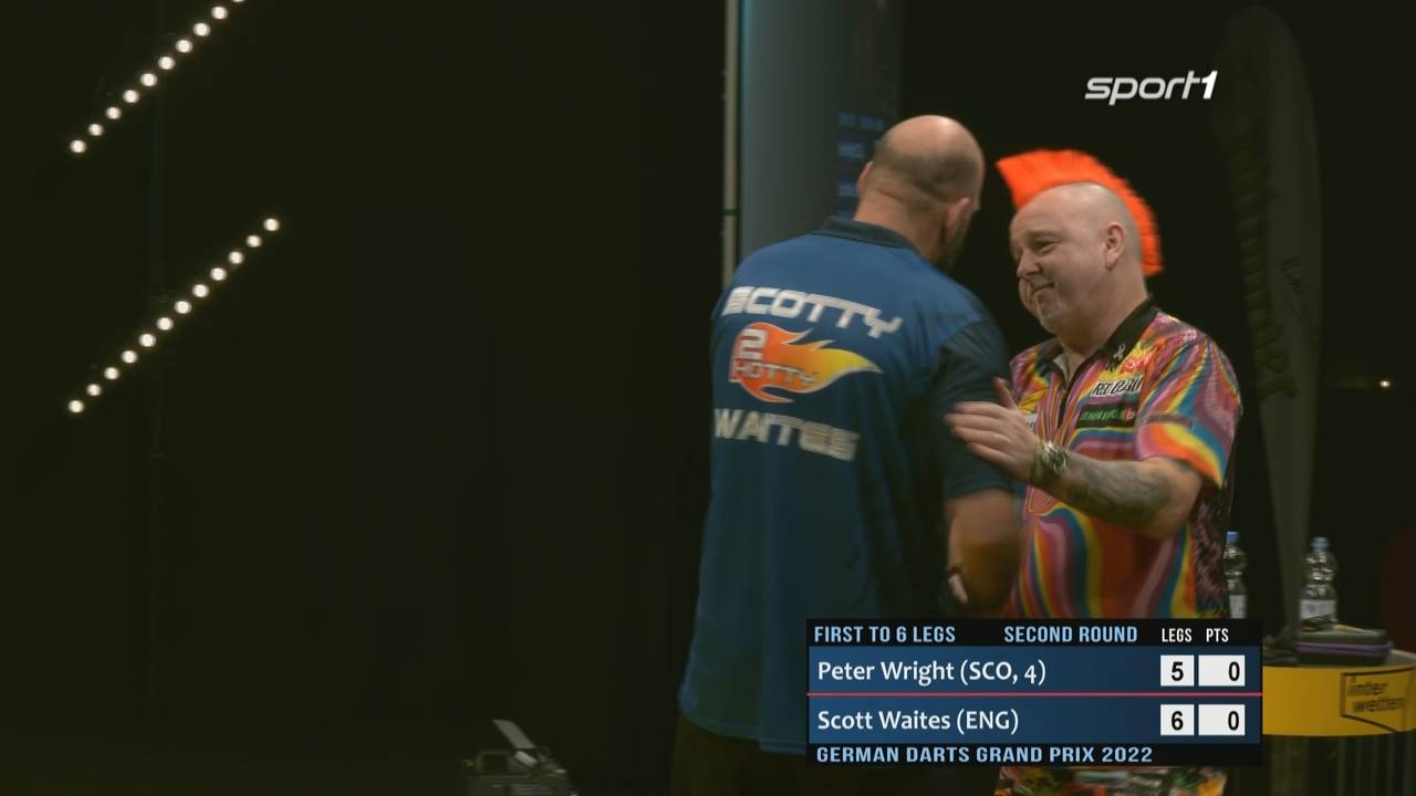 German Darts Grand Prix: Scott Waites besiegt Peter Wright mit 6:5