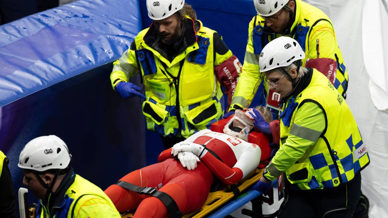 Shorttrackerin Kamila Sellier wurde unmittelbar nach ihrem Sturz im Gesicht genäht