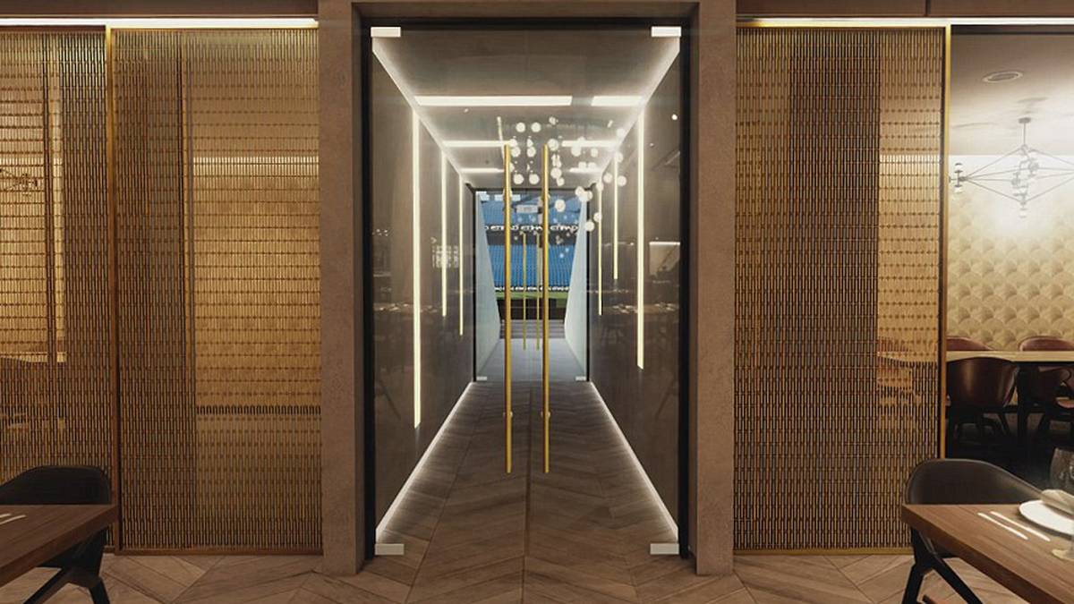 Der Clou dabei: Der direkt angrenzende Tunnel, in dem die Spieler von der Kabine auf den Platz laufen, soll verglast werden