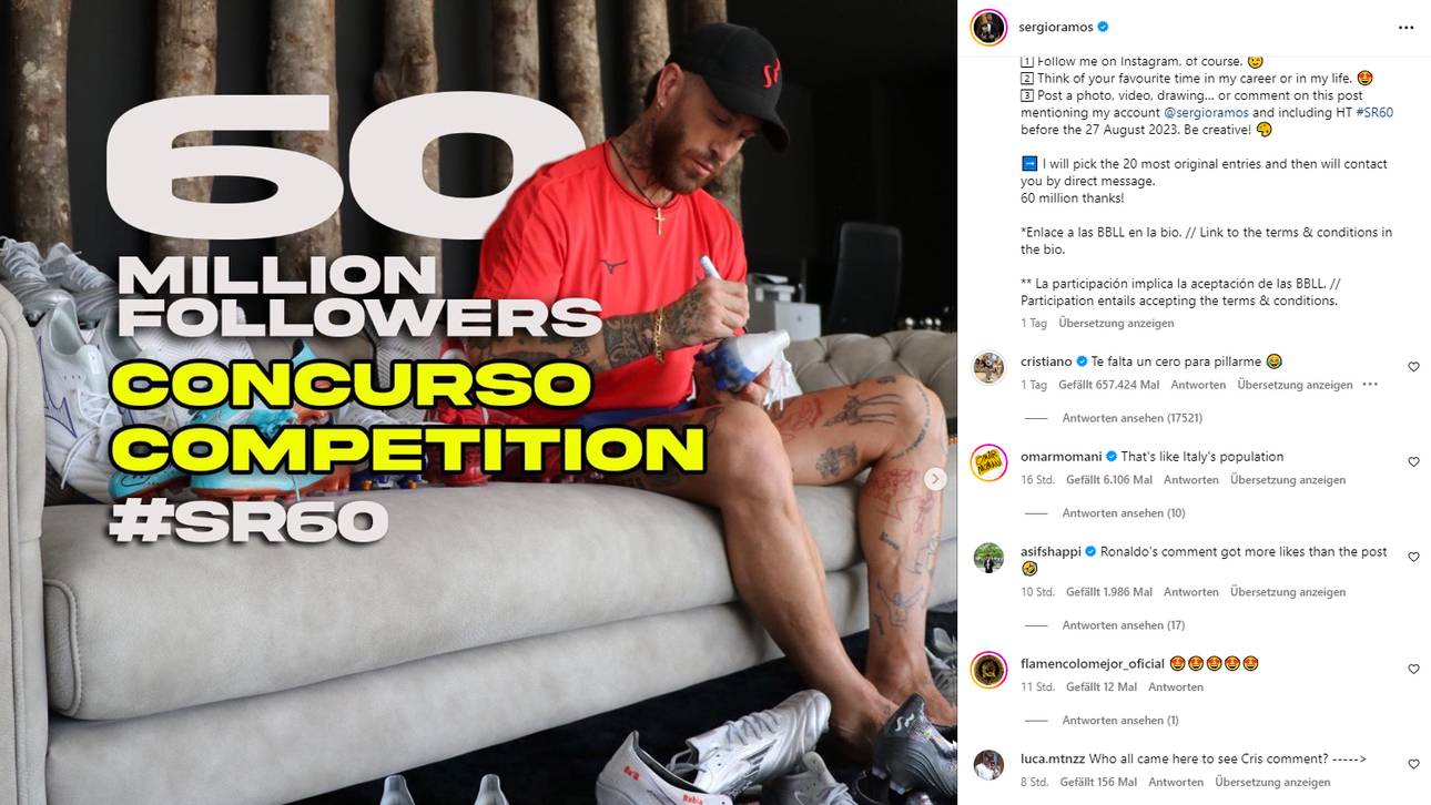 Cristiano Ronaldo gönnt sich eine kleine Stichelei gegen Sergio Ramos