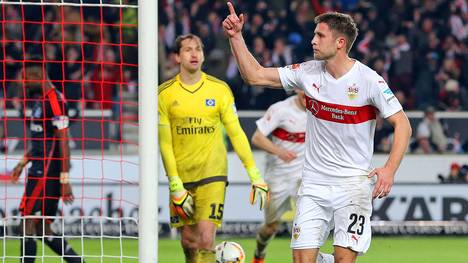 Artem Kravets vom VfB Stuttgart jubelt
