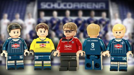 Die Spieler von Arminia Bielefeld aus Lego
