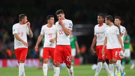 DUBLIN, IRELAND - SEPTEMBER 05: Fabian Schar of Switzerland looks o after the final whistle during the UEFA Euro 2020 qualifier between Republic of Ireland and Switzerland at Aviva Stadium on September 05, 2019 in Dublin, Ireland. (Photo by Catherine Ivill/Getty Images)