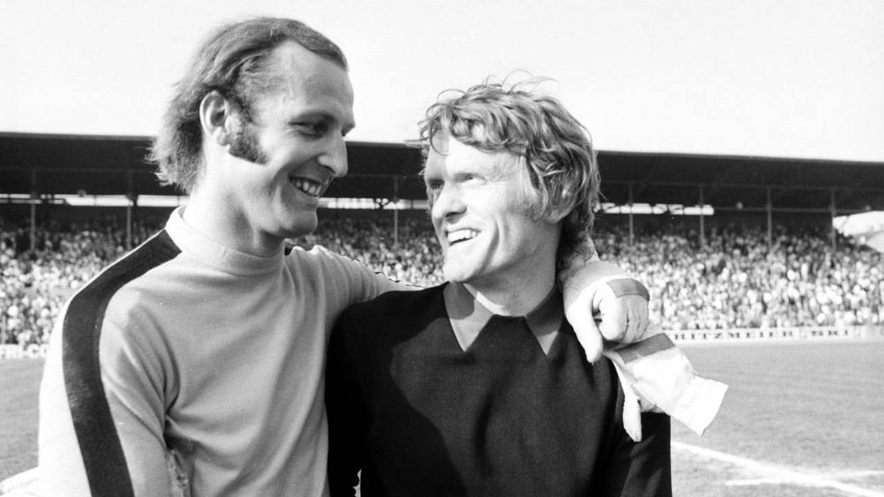 Manfred Manglitz und Sepp Maier im Jahr 1971
