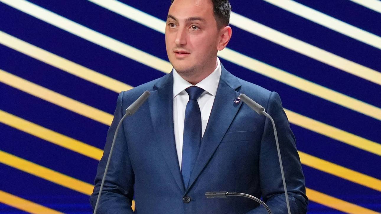 Glenn Micallef beim UEFA-Kongress im Februar 2026
