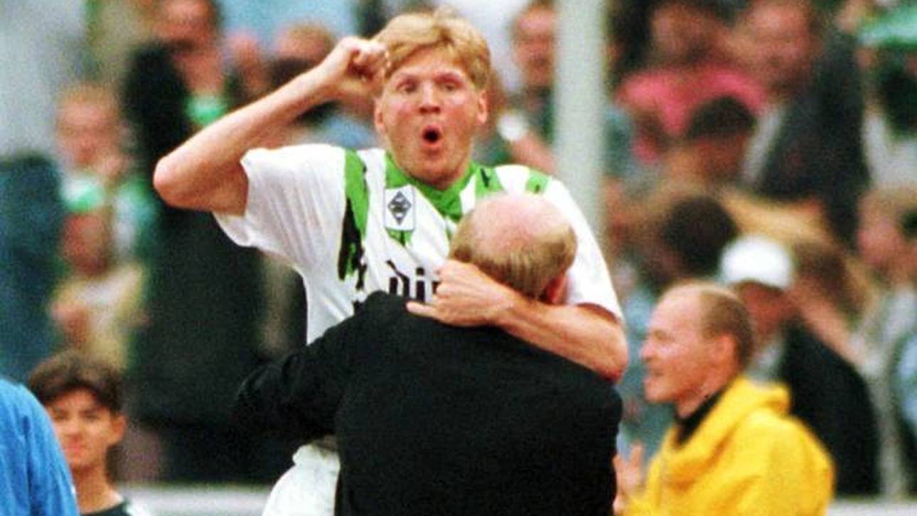 Rolf Rüssmann und Stefan Effenberg bejubeln den DFB-Pokalsieg 1995