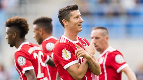 Robert Lewandowski traf gegen Chemnitz doppelt