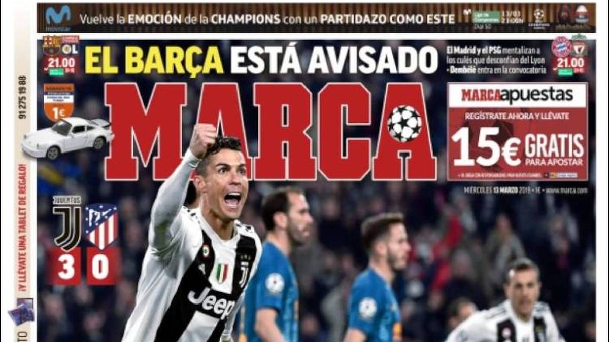 SPANIEN - MARCA: "Ein historischer Aufprall. Das Ende einer Ära bei Atletico. Adios zum Heimfinale im Metropolitano."