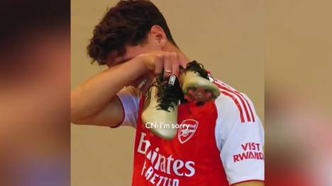 Christian Nørgaard schließt sich seinem Wunschverein FC Arsenal an. Beim Fotoshooting gibt es eine schöne Überraschung für den 31-Jährigen, der dabei emotional reagiert.