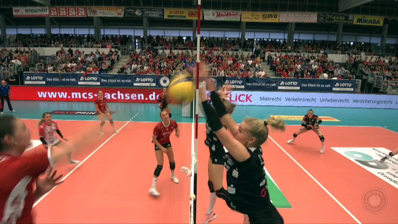 Die emotionalen Highlights der Partie Dresdner SC gegen SC Potsdam in der VBL