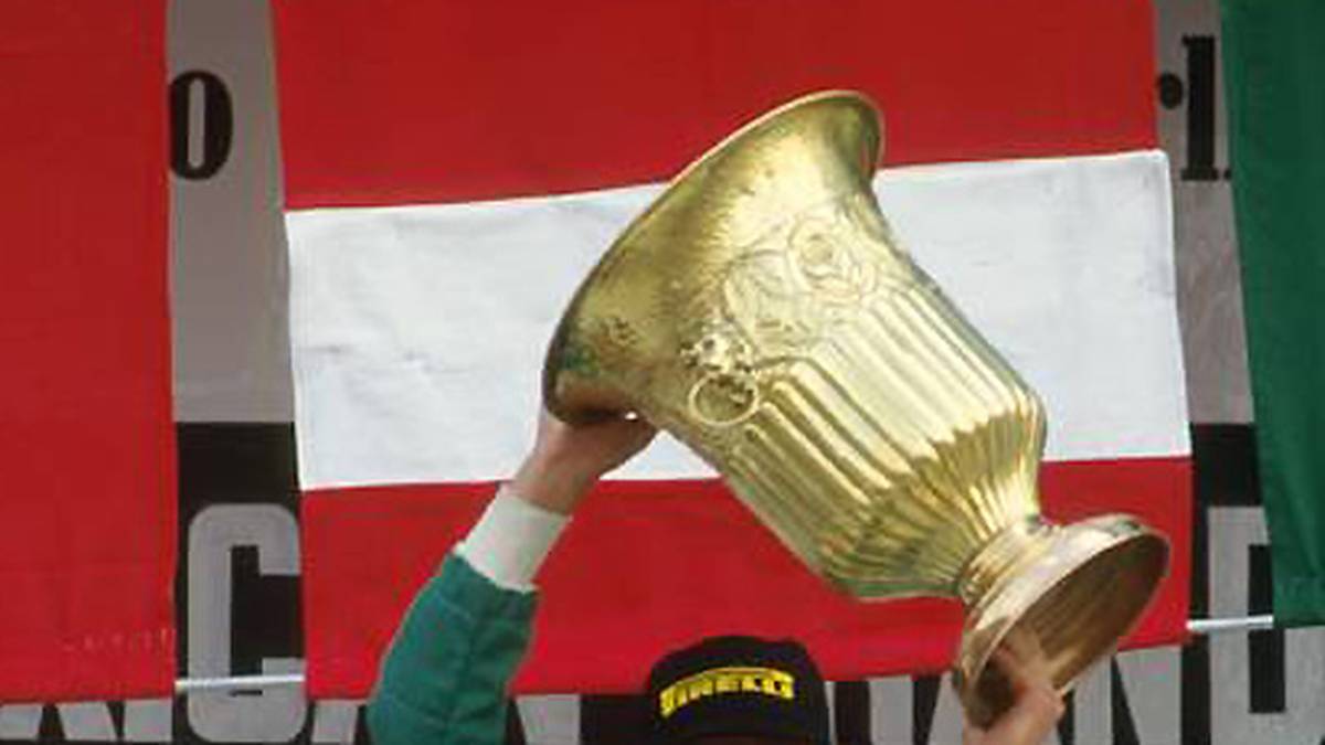 Meilenstein in der Karriere: 1986 feiert Berger in Mexiko mit Benetton seinen ersten Sieg in der Formel 1