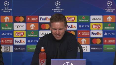 Nach dem Erfolg gegen Paris Saint-Germain spricht Julian Nagelsmann auch die Medien-Thematik an. Er sei dabei gerne das Schutzschild für seine Spieler.