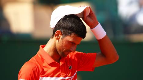 Rolex Monte-Carlo Masters - Day Six Novak Djokovic of Serbia shows his dejection during his three set defeat by Daniil Medvedev of Russia in their quarter final match during day six of the Rolex Monte-Carlo Masters at Monte-Carlo