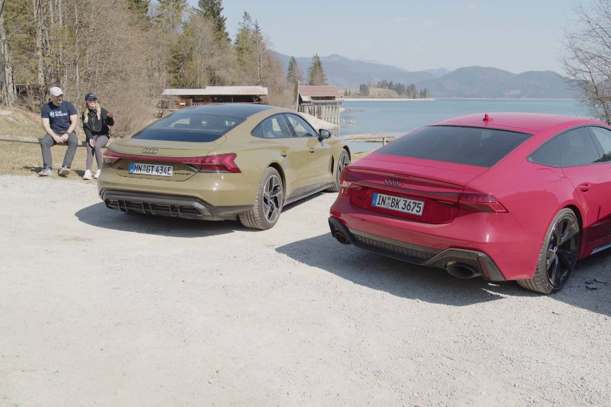 Audi RS7 Sportback mit V8-Motor gegen Audi e-tron GT RS auf Elektrobasis. Zwei Sportlimousinen mit rund 600PS, die Rennfahrerin Laura-Marie Geissler und Chris überzeugen müssen. Außerdem: der Underdog in der Luxusklasse - der Genesis GV60 zeigt wie ein perfektes Elektroauto sein muss. Und wenn ihr euch schon immer gefragt habt wer sich die Namen für die Automodelle ausdenkt, dann müsst ihr Autonamenpapst Manfred Gotta kennenlernen.