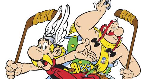 Asterix und Obelix beim Eishockey