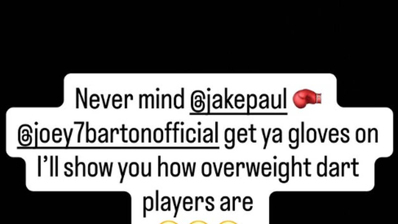 Gerwyn Price droht Joey Barton Prügel an