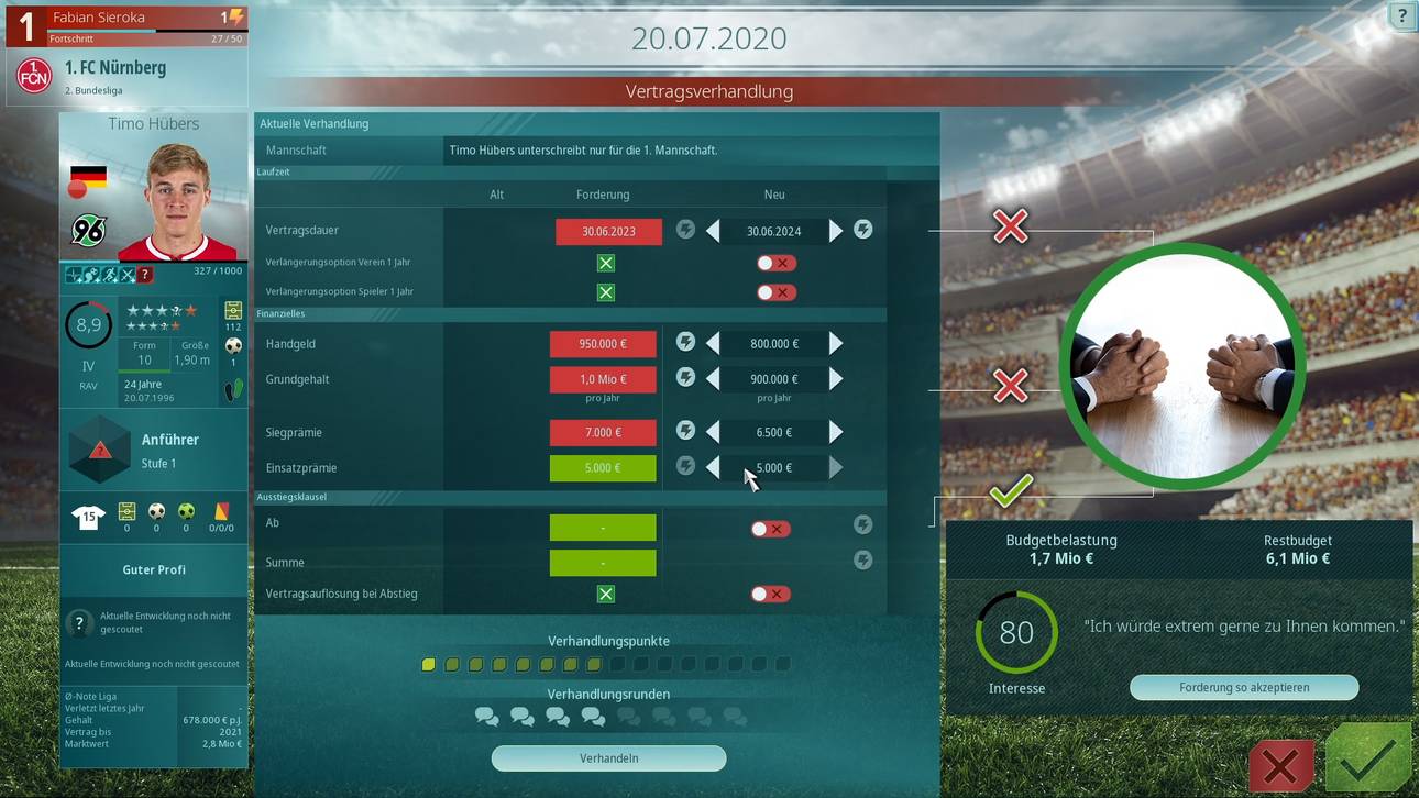 Bei Unstimmigkeiten gibt es nur wenig Verhandlungsargumente