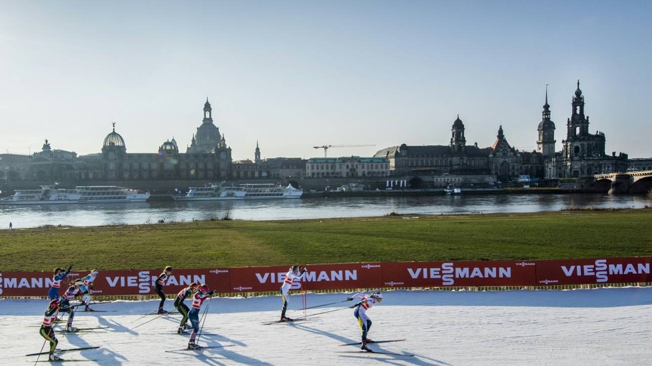 Langläufer sprinten in Dresden hinterher