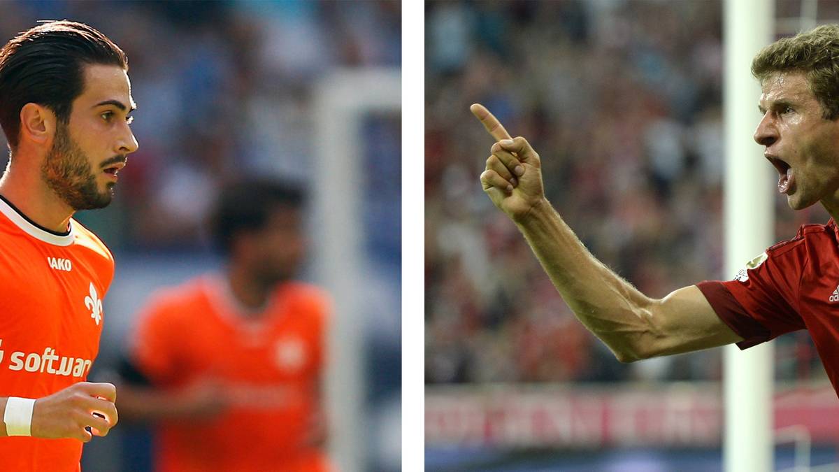 Auch bei den Marktwerten der Spieler könnten die Gegensätze nicht größer sein. Während bei den Lilien Neuzugang Mario Vrancic (l.) mit 1,75 Millionen Euro der teuerste Akteur ist, soll Manchester United jüngst 120 Millionen Euro für Thomas Müller geboten haben. Er hätte dafür auch 68,5 Vrancics bekommen können. Aber was will man schon mit einem halben Vrancic?