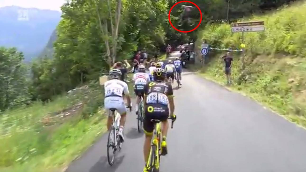 Waghalsiger Stunt bei Tour-Etappe