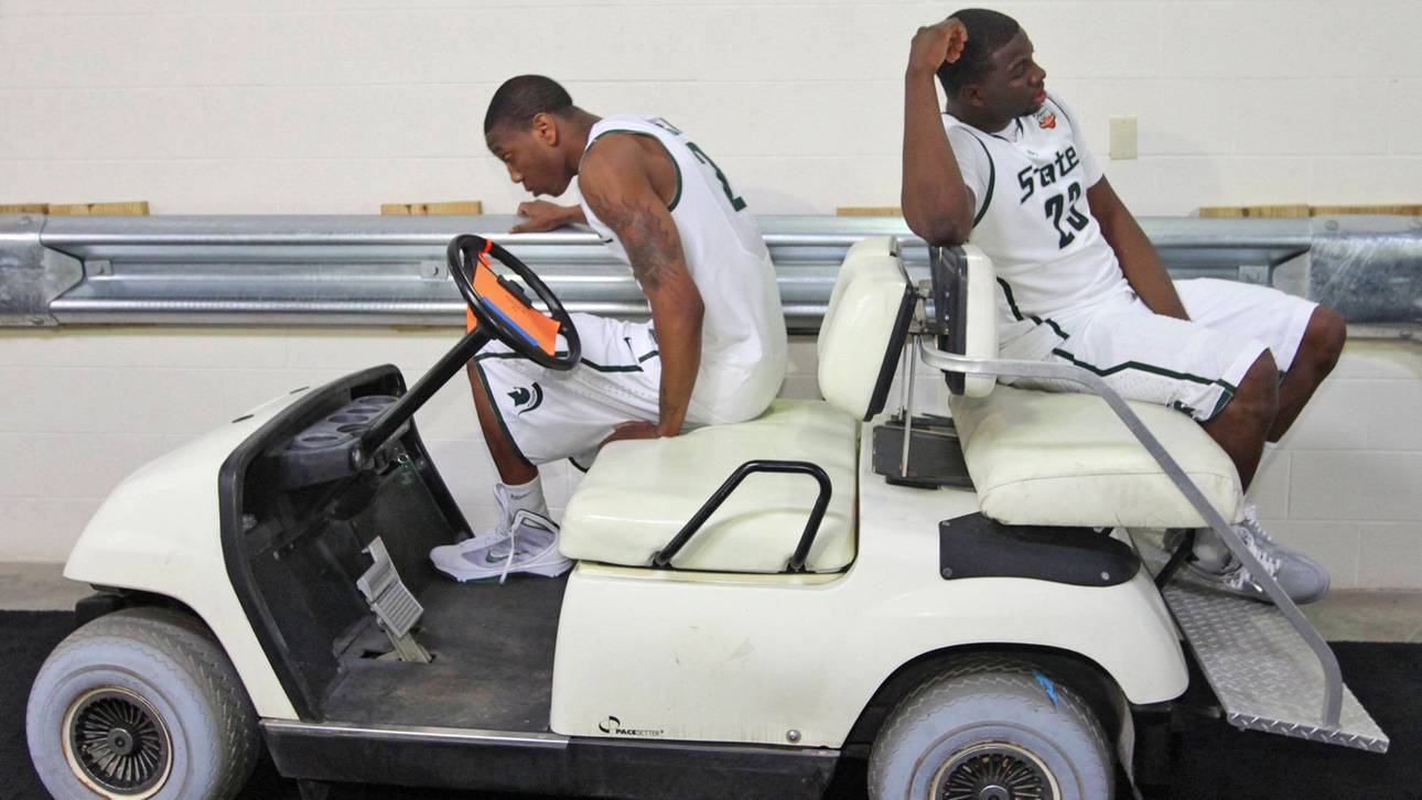 Raymar Morgan (l.) und Draymond Green zogen 2010 mit Michigan State ins Final Four im NCAA-Turnier ein
