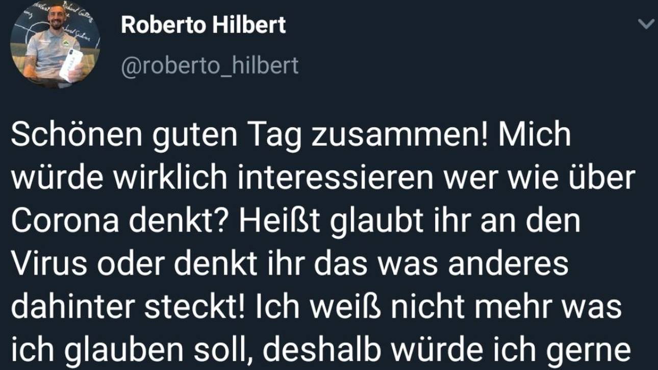 Roberto Hilbert stellt seinen Followern eine Frage zu Corona