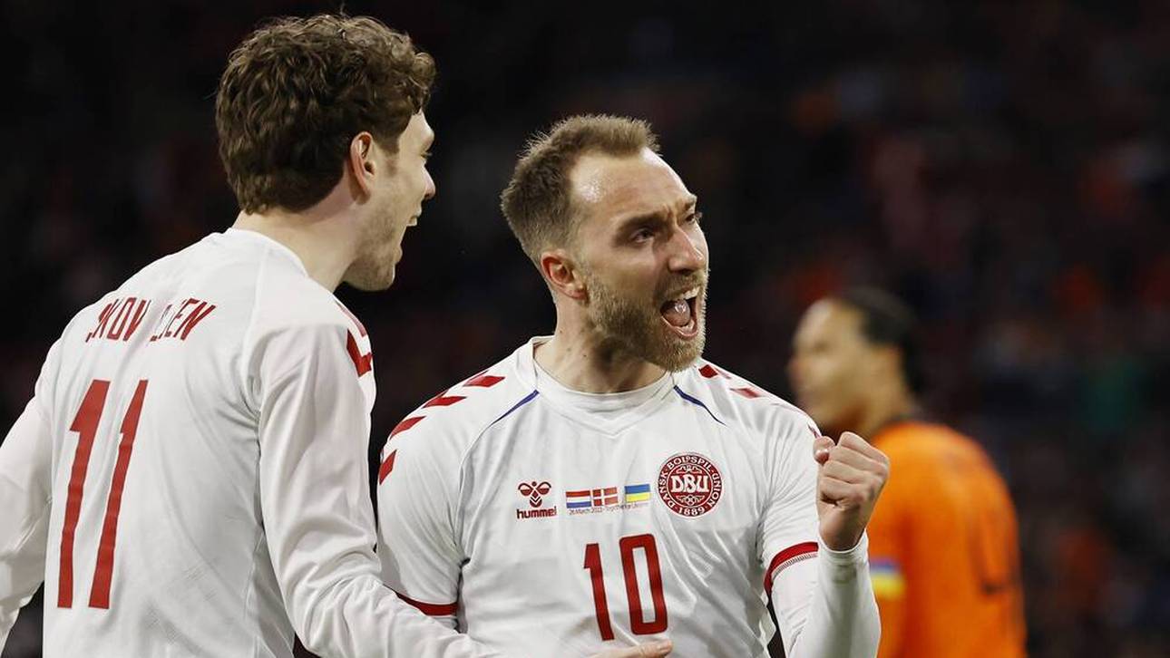 Im Duell gegen die Niederlande schoss Eriksen bei seiner Rückkehr für Dänemark ein Traumtor