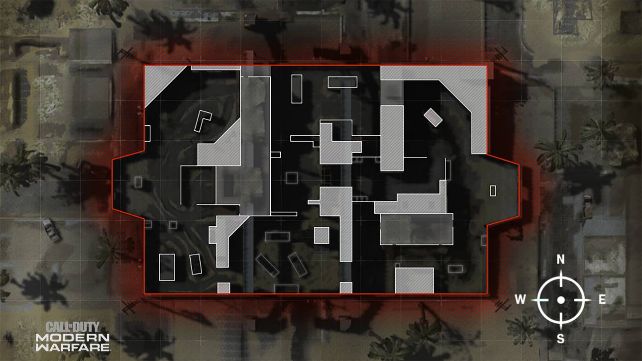 Das ist der Grundriss der Map Shoot House aus Modern Warfare