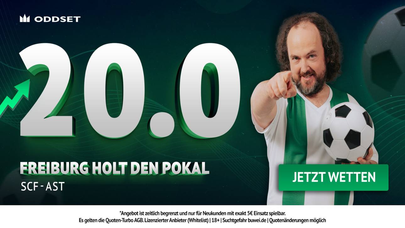 QUOTEN-HAMMER ZUM FINALE: Statt 3,25 jetzt Quote 20,00 auf Freiburgs Europa-League-Sieg!