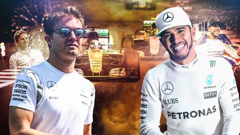 Nico Rosberg (l.) genügt beim Saisonfinale ein dritter Platz zum Titel, selbst wenn Lewis Hamilton gewinnt