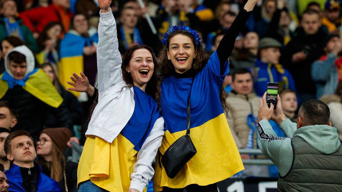 Die Fans der Ukraine jubelten ausgelassen