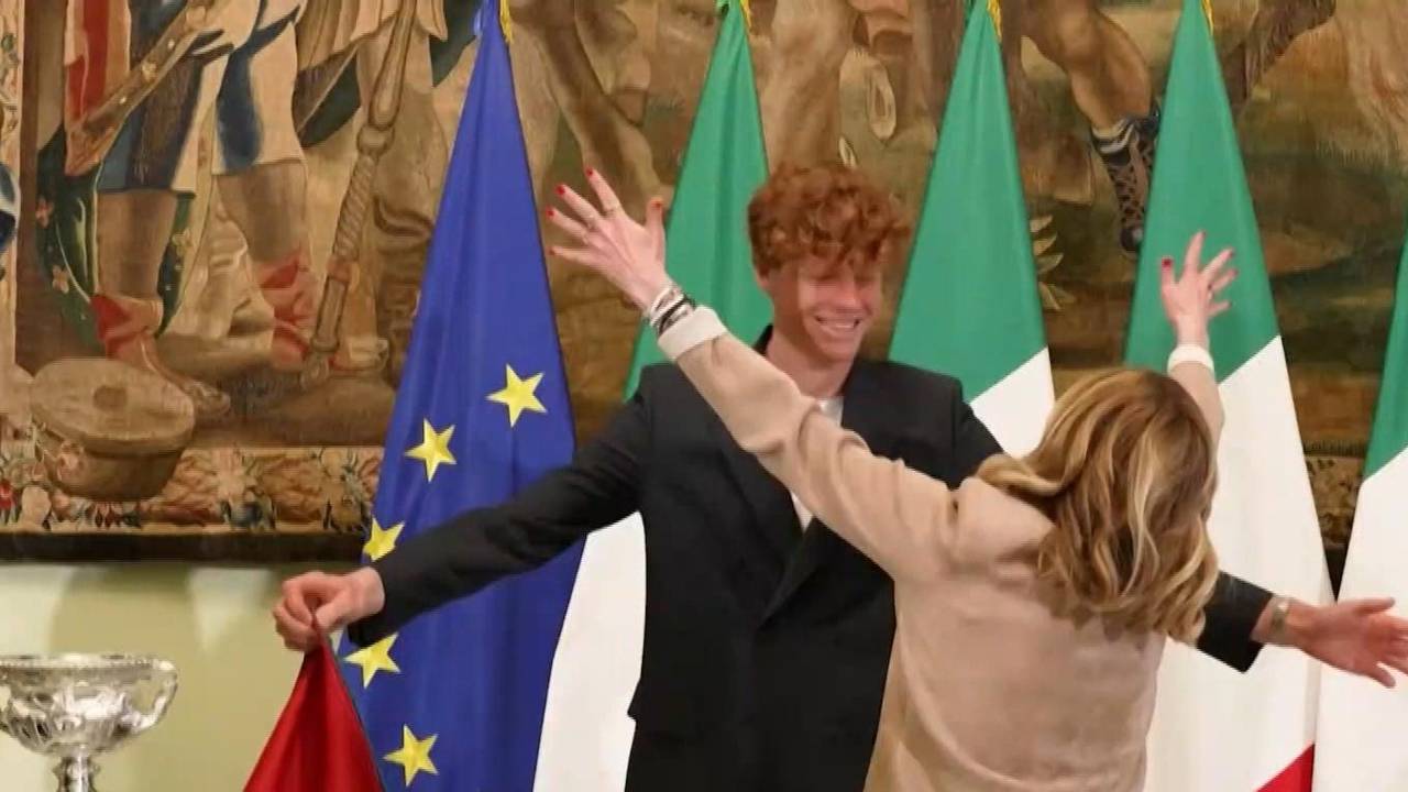 Italiens Ministerpräsidentin Meloni empfängt Australian-Open-Sieger Sinner