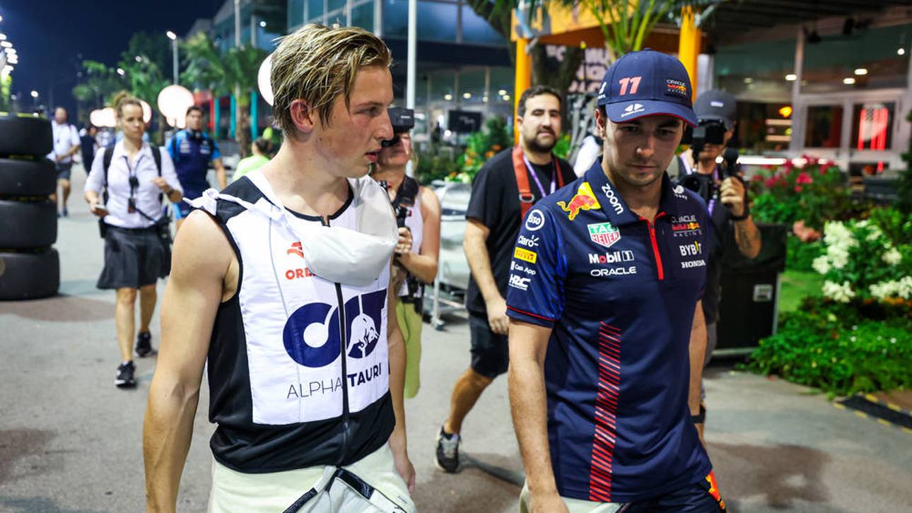 Liam Lawson (links) und Sergio Pérez sind in Mexiko aneinandergeraten