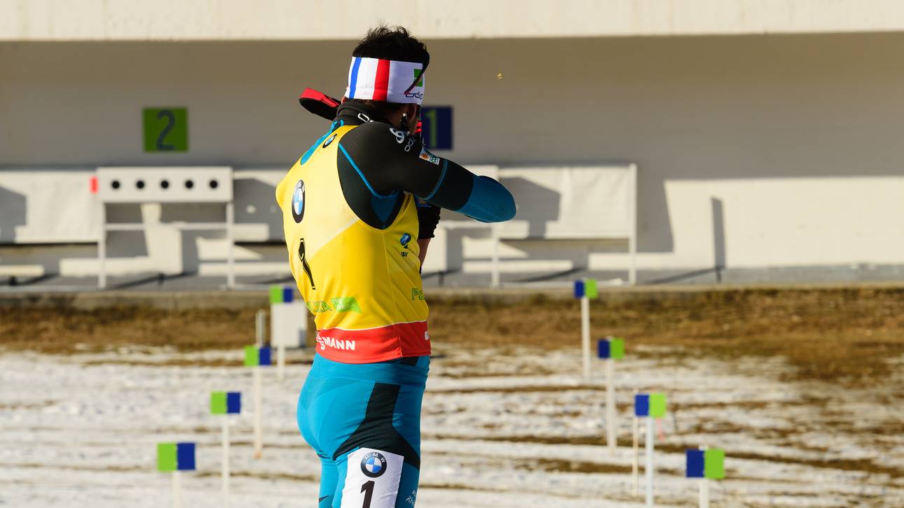 Die Entfernung des Biathleten zu den Scheiben beträgt immer 50 Meter