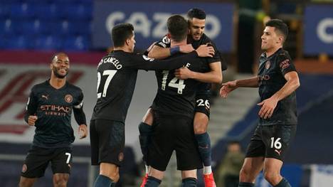 Manchester City feiert den Auswärtssieg bei Everton