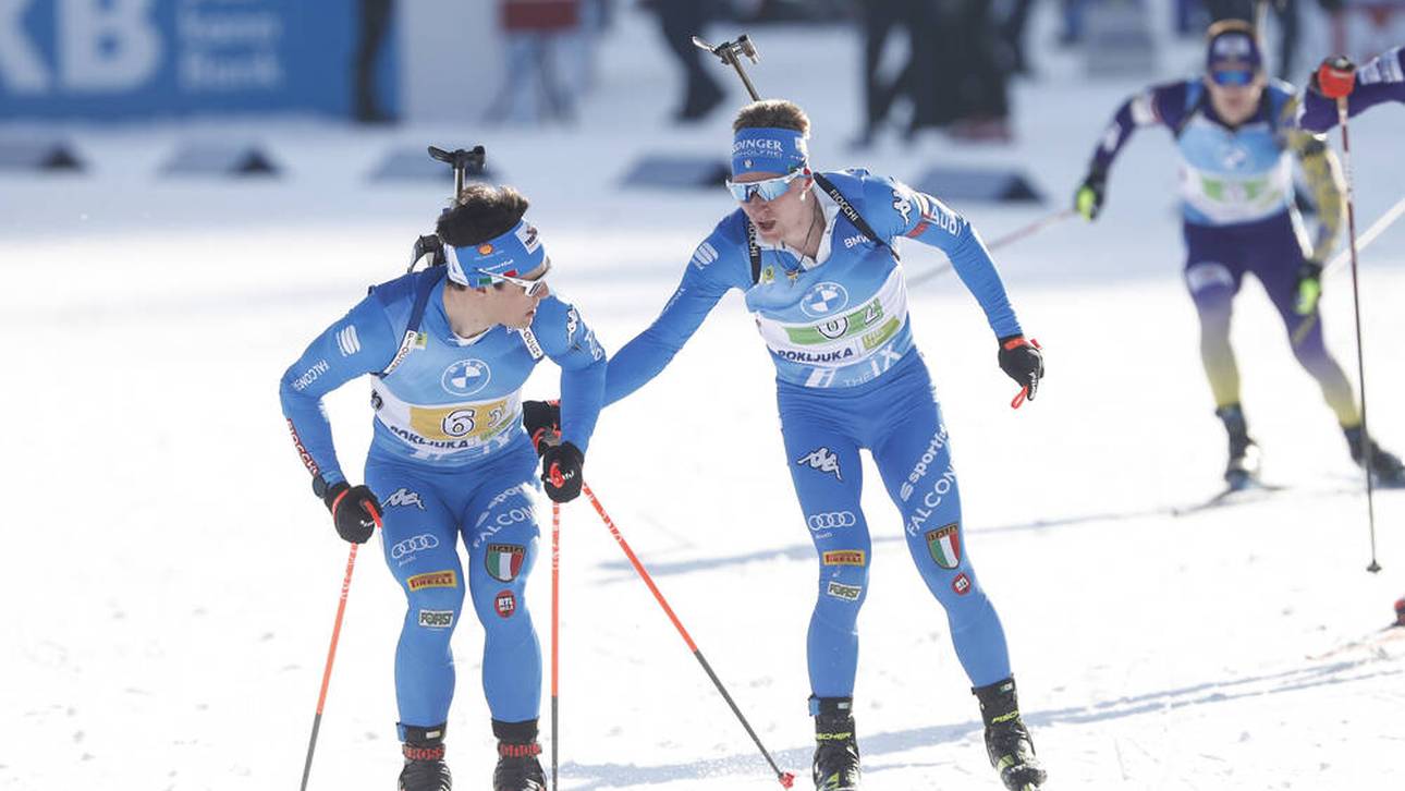 Tommaso Giacomel (l.) und Lukas Hofer (r.) wollen für Italien Medaillen gewinnen