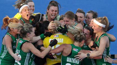 Die irischen Hockey-Damen feierten ausgelassen dem Einzug ins WM-Halbfinale