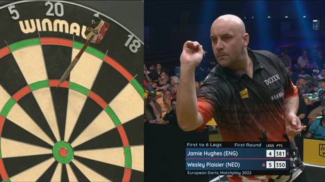 Spannend ging es zwischen Wesley Plaisier und Jamie Hughes zu. In der ersten Runde des European Darts Matchplay in Trier setzte sich am Ende die Konstanz durch.