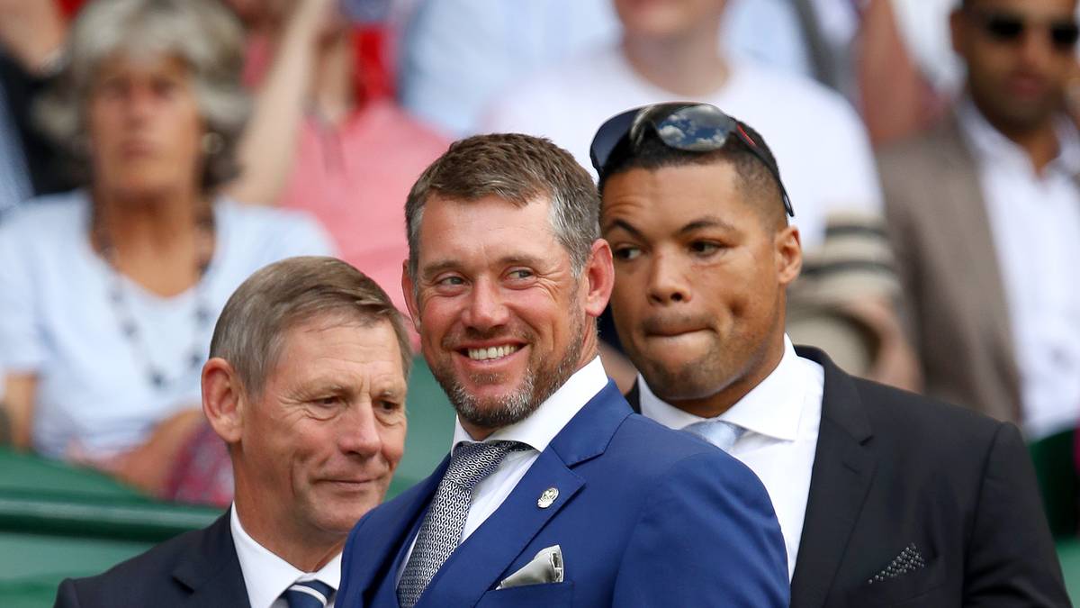 Lee Westwood (Mitte) ist einer der besten Golfer der Gegenwart - und anscheidend ein großer Tennis-Fan