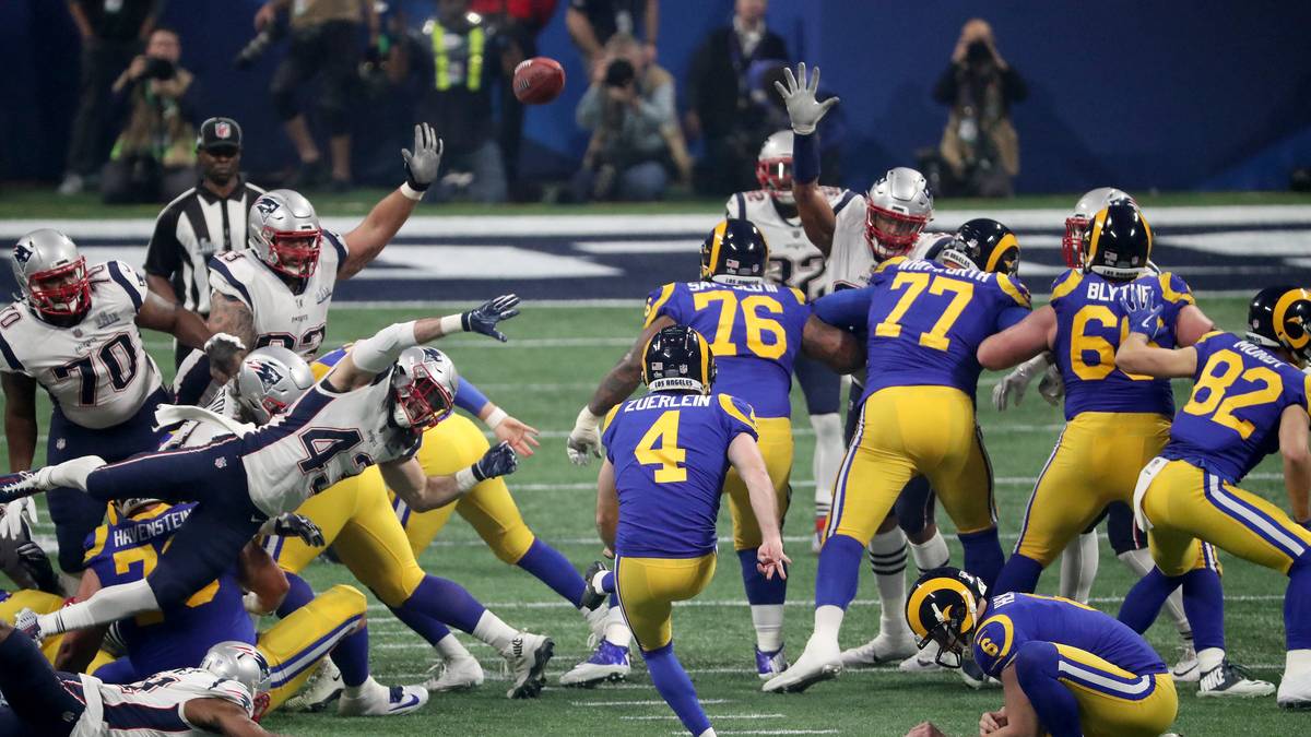 Ein paar Pässe und die Rams sind immerhin mal in Field-Goal-Reichweite. Greg Zuerlein versenkt sicher zum 3:3 - mit diesem Stand geht es ins letzte Viertel