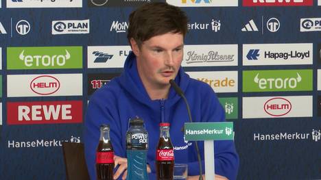 Davie Selke steht nach seiner Gesichtsverletzung vor einem Blitz-Comeback. HSV-Trainer Merlin Polzin spricht über den Stürmer.