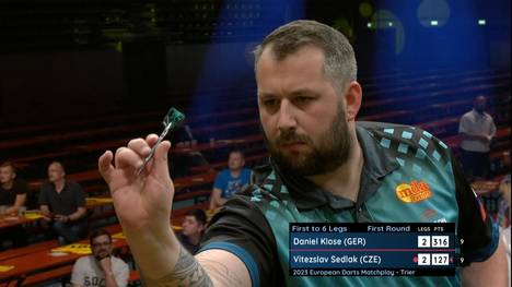 Bei den European Darts legt der Tscheche mit einem High Finish vor und holt den Sieg. Daniel Klose antwortet zwar auch mit einem High Finish, jedoch reicht es nicht für den Sieg.
