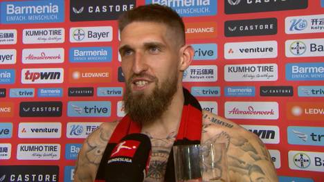 Robert Andrich wird mit Bayer Leverkusen erstmals Meister. Nach dem Titelgewinn spricht er über die Emotionen. 