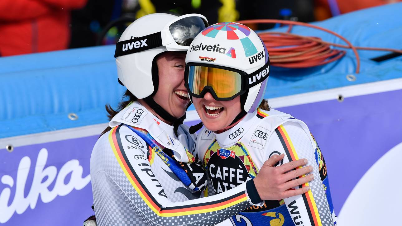 Kira Weidle (l.) und Viktoria Rebensburg lieferten jeweils ein hervorragendes Rennen ab