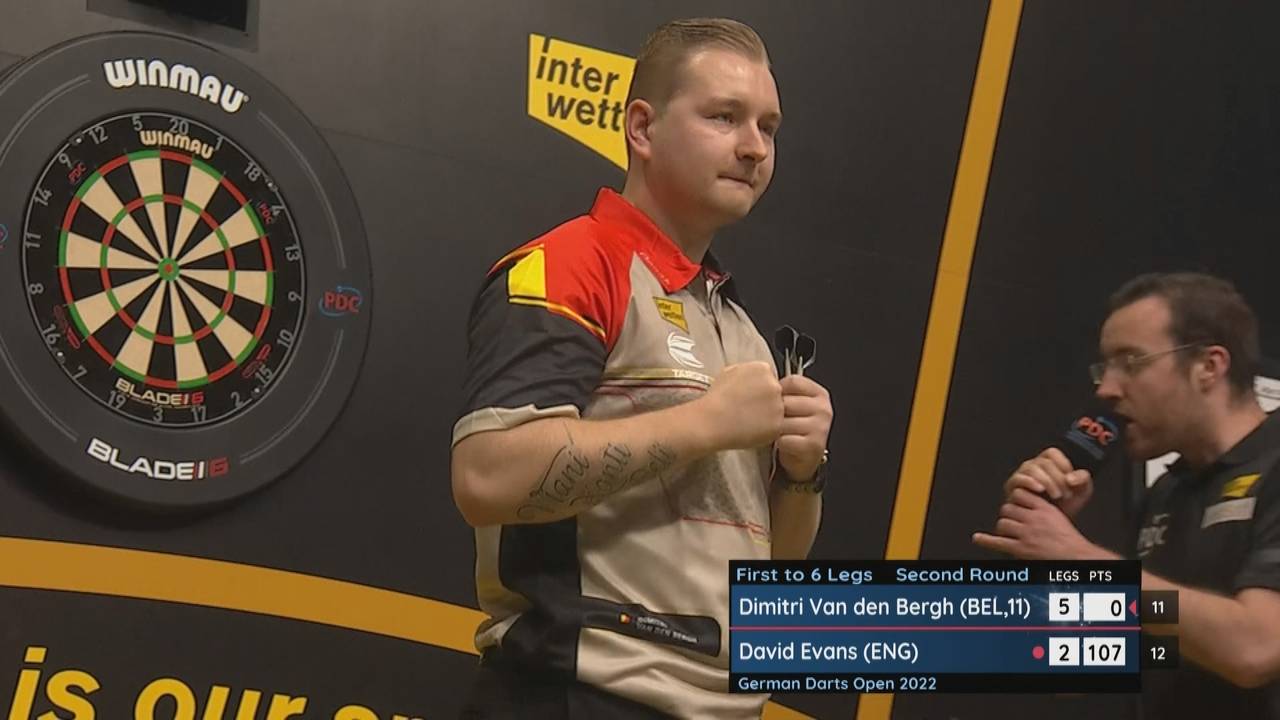 German Open: Dimitri van den Bergh schlägt David Evans mit 6:2