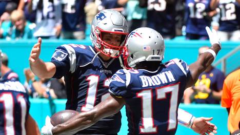 Antonio Brown (r.) und Tom Brady (l.) spielten bereits bei den New England Patriots zusammen